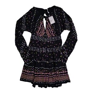 FREE PEOPLE Coryn Mini Dress Black Womens Size 12